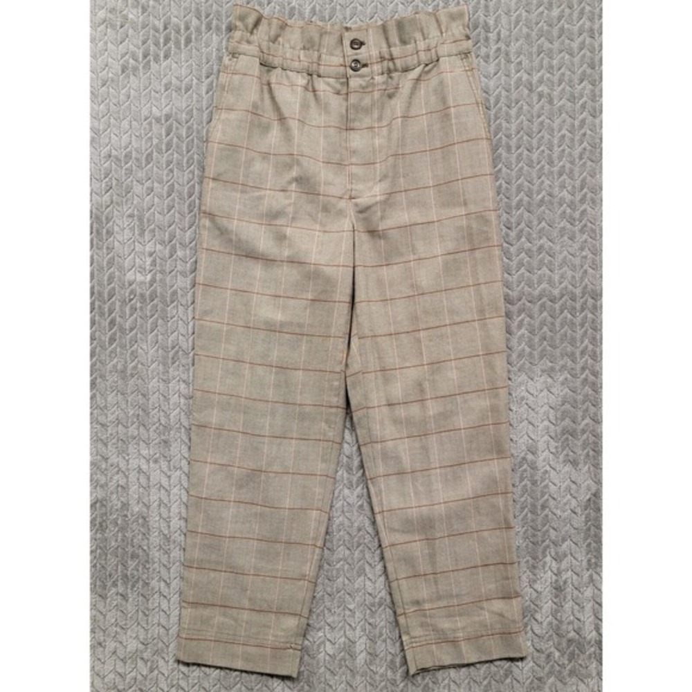 Madewell Womens Pants Size‎ 4 Paper Bag Tapered Leg in Glen Plaid MB283 NWT